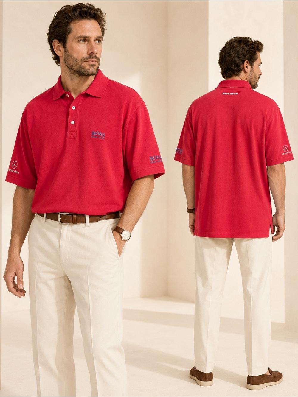 Hugo Boss Vintage Y2K McLaren Mercedes Golf Polo Motorsport Sz XL